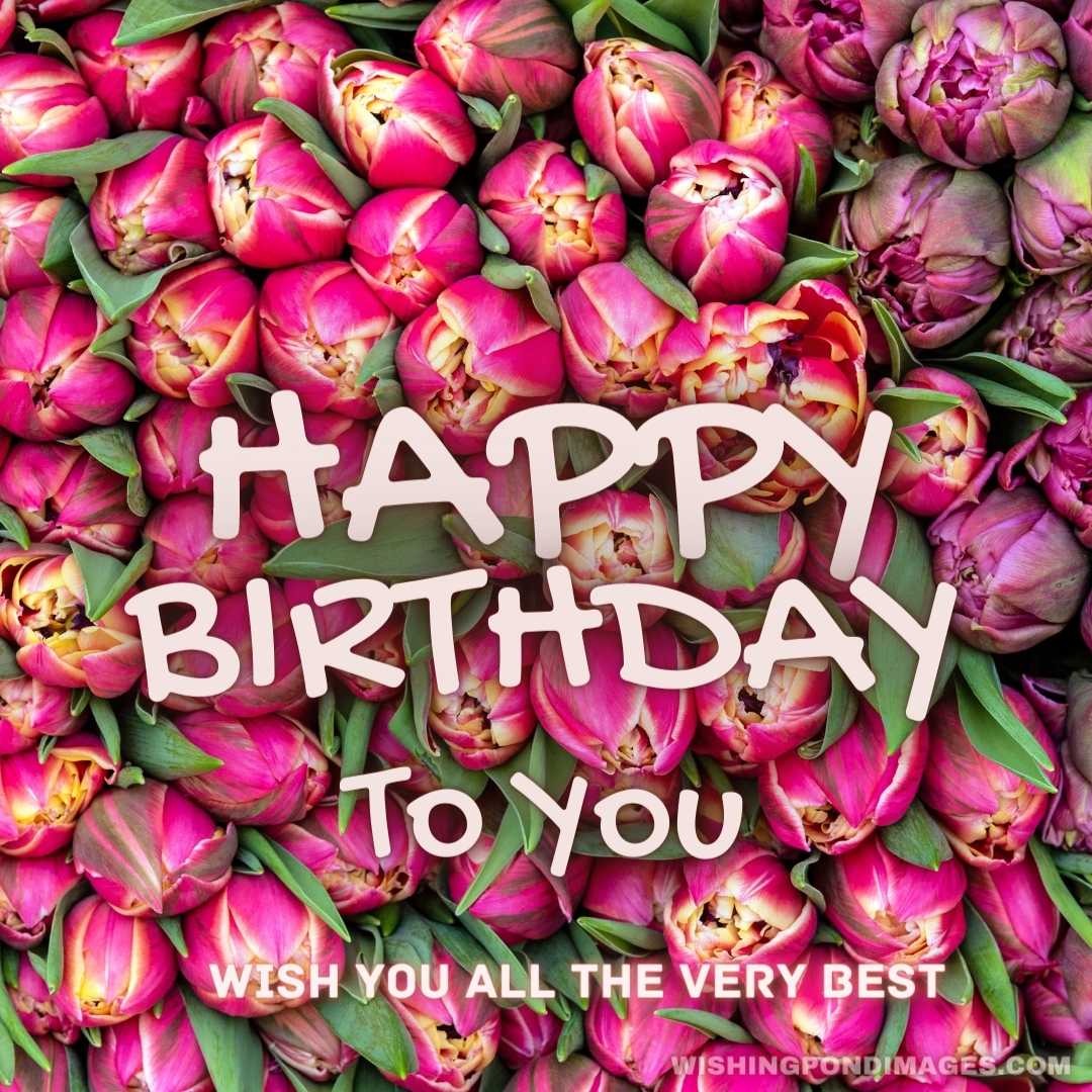 bouquet of red tulips - Happy Birthday Flower Images